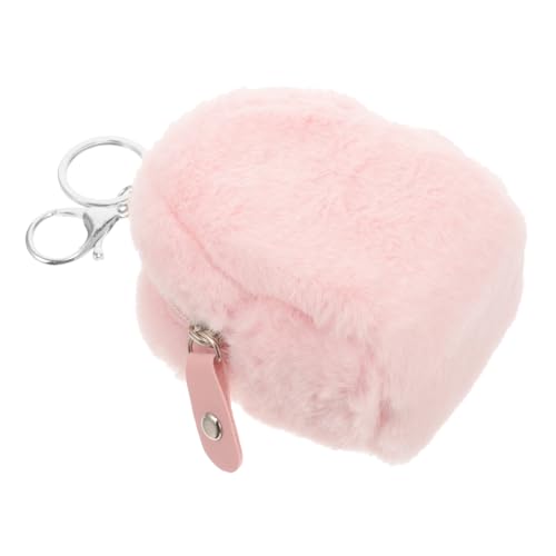 CTIRCHIU Kleine Plüsch Geldbörse für Damen Handtasche mit Schlüsselanhänger Tragbarer Plüschbeutel im Süßen Design für Unterwegs von CTIRCHIU