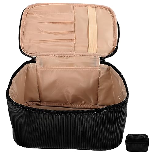 CTIRCHIU Kosmetiktasche Aus Leder Make-up-Tasche Reise-kulturtasche Tragbarer Kosmetik-Organizer Mit Reißverschlusstaschen Für Make-up Und Utensilien von CTIRCHIU