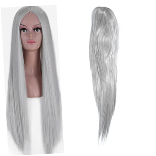 CTIRCHIU Lace Front Synthetische Perücke Glatt Silberweiß Natürlicher Haaransatz Atmungsaktiv Bequem Wiederverwendbar für Frauen Mädchen Alltag Party Cosplay von CTIRCHIU