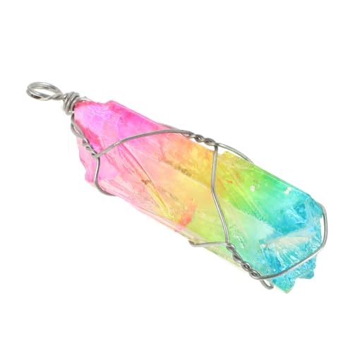 CTIRCHIU Lebensbaum Anhänger Halskette Quarz mit Bunten Natursteinen für Damen und Herren Handgefertigter Drahtwickel für Positive und Persönliches Wachstum von CTIRCHIU