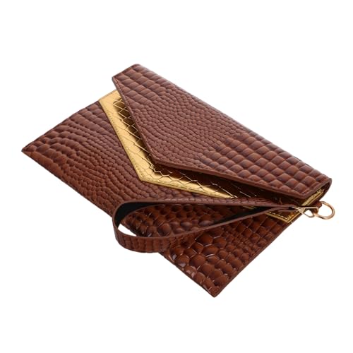 CTIRCHIU Leichte Damen Clutch Handtasche aus PU Material mit Retro Krokodilprägung Modische Abendtasche für Freizeit und Büro Stylische Handgelenktasche für Partys und Alltag von CTIRCHIU