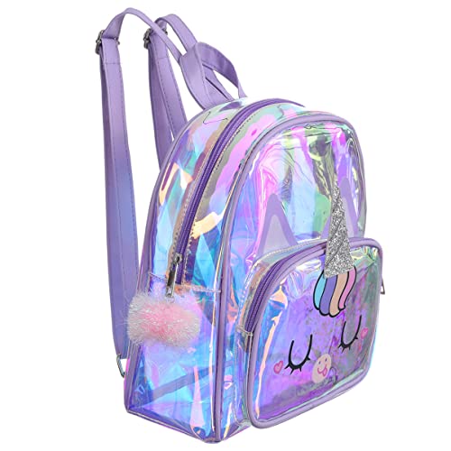 CTIRCHIU Mädchen Cartoon Rucksack Kindergarten Schultasche Durchsichtiger Kinderrucksack Leicht Verstellbarer Schultergurt Einhorn Design für Schule und Reisen von CTIRCHIU