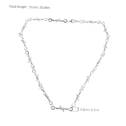 CTIRCHIU Metall Stacheldraht Halskette Punk Gothic Choker Unisex Hip Hop Rock Schmuck für Männer Frauen Jugendliche Robust Langlebig Komfortabel von CTIRCHIU