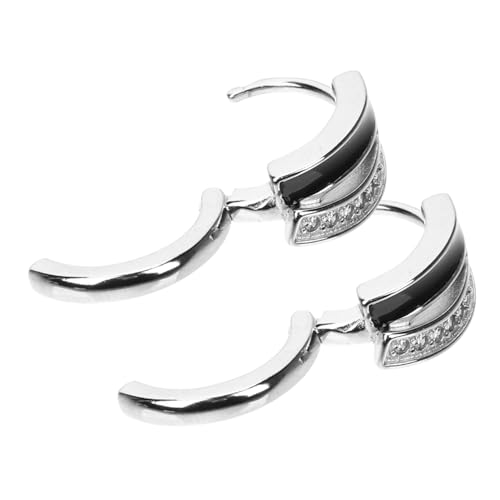 CTIRCHIU Modische Creolen Ohrringe Schwarz Resin Huggie Ohrschmuck für Damen Cartilage Hoop Ohraccessoire Hautfreundlich Elegant Alltag Party von CTIRCHIU