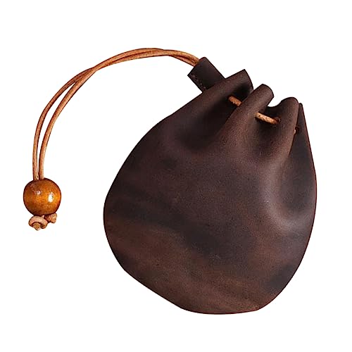 CTIRCHIU Münzbeutel aus Leder Aufbewahrungstasche Vintage Münzbeutel kleine Tasche Retro reisebeutel Reisetasche Bag for travel apportierbeutel wechselt die Tasche Geldbeutel Coffee von CTIRCHIU
