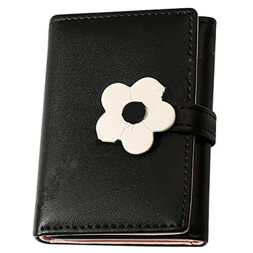 CTIRCHIU Münzbeutel für mini Wallet mini geldbörse minigeldbörse Purse Mädchen Schlüssel Damen-Geldbörse Blumen Girly Mode dekorative Geldbörse Münzbeutel aus Leder PU-Leder Black von CTIRCHIU