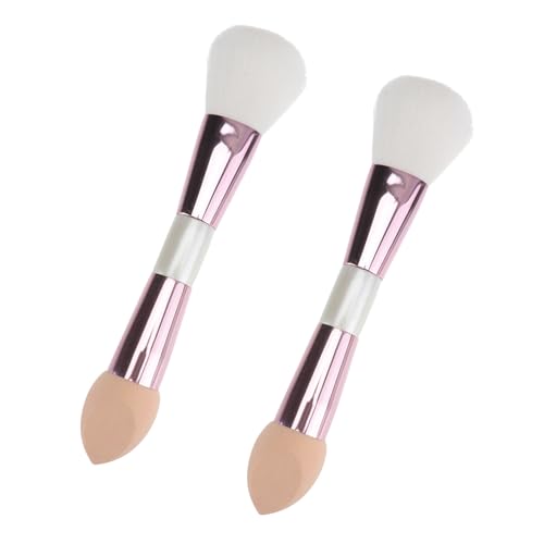 CTIRCHIU Multifunktionaler 2 Stück Make Up Pinselset Doppelkopf Rougepinsel Tragbarer Kosmetikpinsel für Foundation Lidschatten Weiche Make Up Werkzeuge für Anfänger Profis von CTIRCHIU
