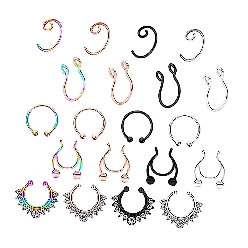 CTIRCHIU Nasenringclip Aus Edelstahl Nasenmanschette Mit Nasenschmuck Für Damen Nasendekor Auffälliges Accessoire Für Partys Und Clubs von CTIRCHIU