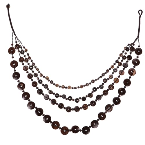 CTIRCHIU Natürliche Holzperlen Halskette für Damen Vintage Boho Schmuck mit Kokosnuss Perlen Einzigartige Handgefertigte Strangkette Urlaubsschmuck für Unisex Männer von CTIRCHIU