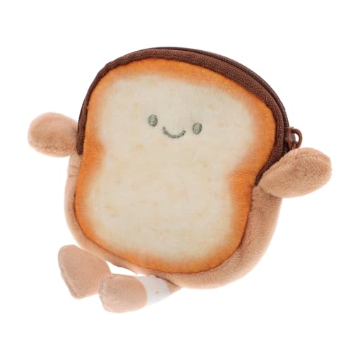 CTIRCHIU Toast-Form Münzbeutel Für Damen Cartoon-münzbeutel Mini-geldbörse Zur Aufbewahrung Von Kopfhörern Schlüsseln Und Kleinen Wichtigen Dingen Praktische Reißverschlusstasche Aus von CTIRCHIU
