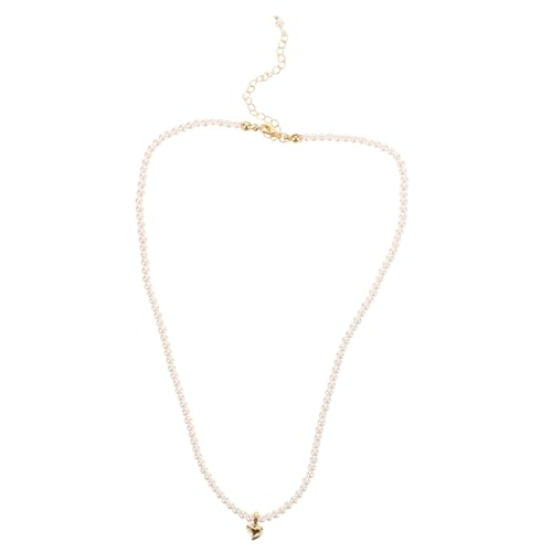 CTIRCHIU Perlenhalskette für Frauen Abnehmbare Kette mit Herzanhänger Glasperlen für Besondere Anlässe Wie Muttertag Weihnachten oder Geburtstagsfeiern von CTIRCHIU