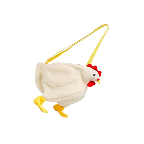 CTIRCHIU Plüsch Cartoon Huhn Umhängetasche Damen Schultertasche Kompakt Vielseitig Lässige Handtasche für Alltag Party Strand von CTIRCHIU