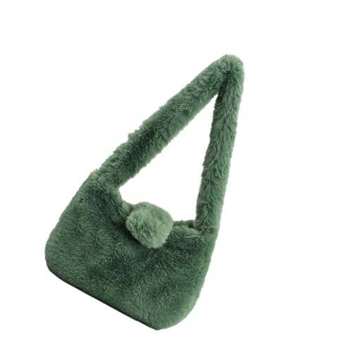 CTIRCHIU Plüsch Umhängetasche Damen Schultertasche Modisch Grün Alltags und Reisetasche Vielseitig Geschenkidee von CTIRCHIU