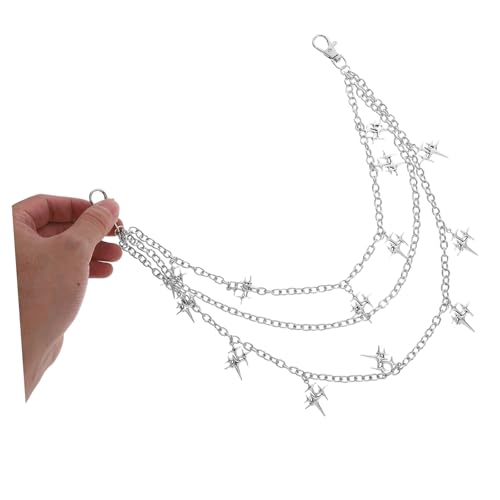 CTIRCHIU Punk Star Hoschenkette für Damen und Herren Mehrlagige Metall gürtelkette mit Sternanhängern Strapazierfähige Jeans hüftkette Vielseitiges Accessoire für Hose Rock von CTIRCHIU