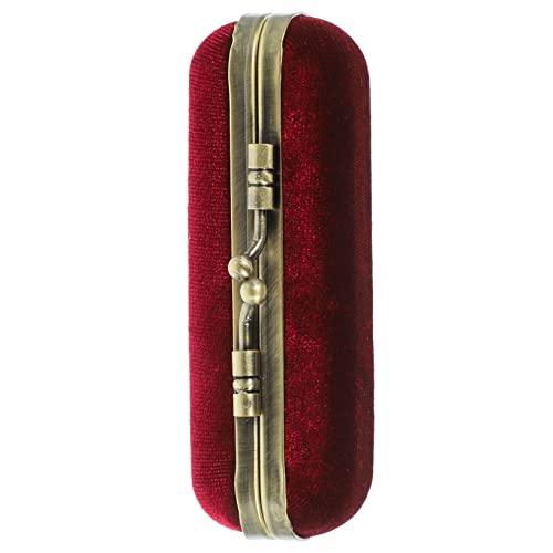 CTIRCHIU Retro Lippenstiftetui Für Frauen Tragbare Lippenstiftaufbewahrung Mit Spiegel Elegantes Weiches Design Weinrot Für Unterwegs Leicht Und Kompakt Für Täglichen Gebrauch von CTIRCHIU