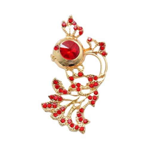 CTIRCHIU Rote Strasssteine Fisch Brosche Anstecknadel aus Umweltfreundlicher Legierung Funkelnde Kristallbrosche für Damen Modisches Schmuckaccessoire für Kleidung Anzüge Hüte und von CTIRCHIU