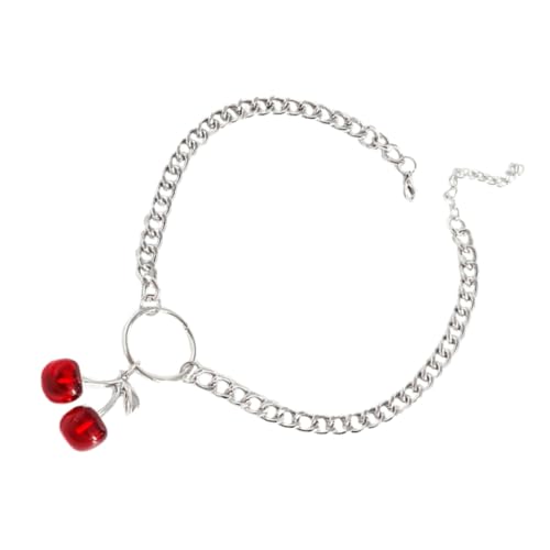 CTIRCHIU Schlichte Schlüsselbein kette mit Rotem Metall kirschanhänger Modische Sweater Chain für Damen Feine Verarbeitung Bequemer Schmuck für Festtage und Partys von CTIRCHIU
