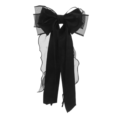 CTIRCHIU Schwarze Haarschleifen Mit Netzband Für Damen Haarspangen Schleifenband Schwarze Netzspitze Für Haar Accessoire Für Gothic Frisuren von CTIRCHIU