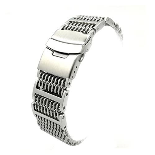 CTIRCHIU Edelstahl-uhrenarmband Mit Haifischnetz-design Robustes Armband Aus Hochwertigem Metall Für Herren Passt Zu Ihrer Uhr Täglichen Tragen von CTIRCHIU