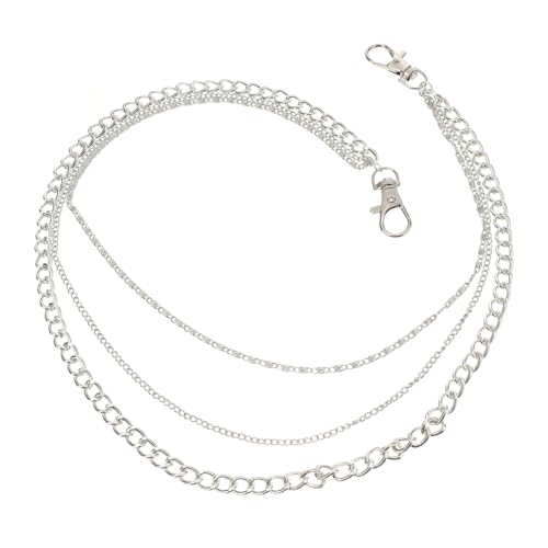 CTIRCHIU Silber Kette Für Herren Lange Taillenkette Aus Legierung Trendige Jeanskette Unkompliziert Zu Tragen Reinigen von CTIRCHIU