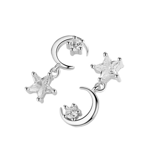 CTIRCHIU Silberne Ohrstecker Damen mit Sternenmotiv Langlebig und Leicht Versilbert Modische Tropfenohrringe für Alltag Party Reise Eleganter Ohrschmuck für Frauen und Mädchen von CTIRCHIU