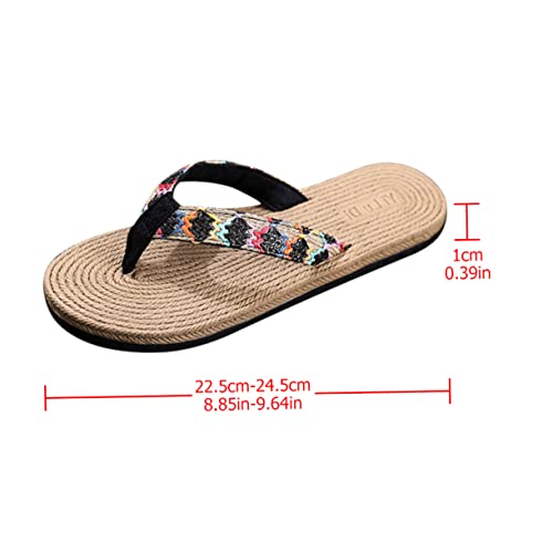 CTIRCHIU Sommerliche Damen Beach Sandalen Flache Sohle Rutschfest Komfortable Outdoor Flip Flops Strand Pantoletten Schwarz Für Langes Tragen von CTIRCHIU