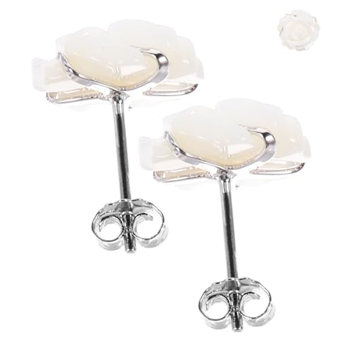 CTIRCHIU Sterling Silber Ohrringe mit Handgefertigtem Rosenblumen Design Natürliche Perlmutt Ohrstecker für Damen Langlebig Korrosionsbeständig Modisch und Leicht zu Kombinieren von CTIRCHIU