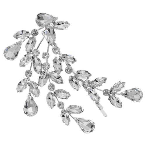 CTIRCHIU Strass Haarklammer Silber Glitzernder Schmuckstein Haarclip für Frauen Eleganter Braut Haarschmuck Seitlicher Haarspange für Hochzeit Festliche Frisuren von CTIRCHIU