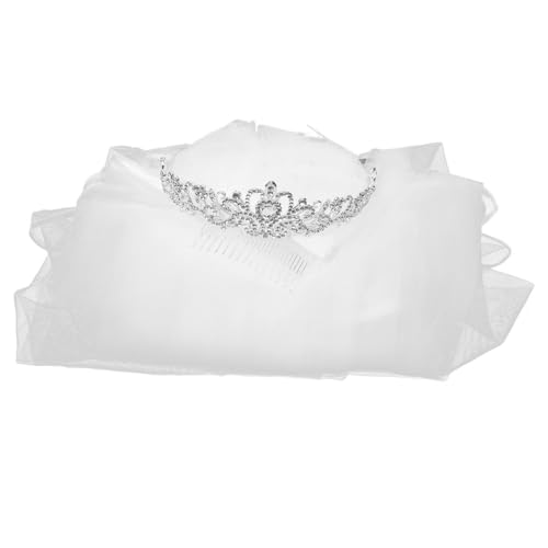 CTIRCHIU Strass Tiara Für Frauen Hochzeit Krone Stirnband Damen Brautkrone Mit Schleier Kopfstück Hochzeitsdekoration Party Accessoires von CTIRCHIU