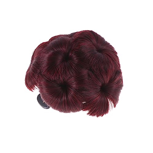 CTIRCHIU Synthetischer Haar Duttclip mit Blumenmuster Langlebiger Haarschmuck für Volumen und Hochsteckfrisuren Leichter Anwendungs Haarklammer für Damen Weinrot von CTIRCHIU