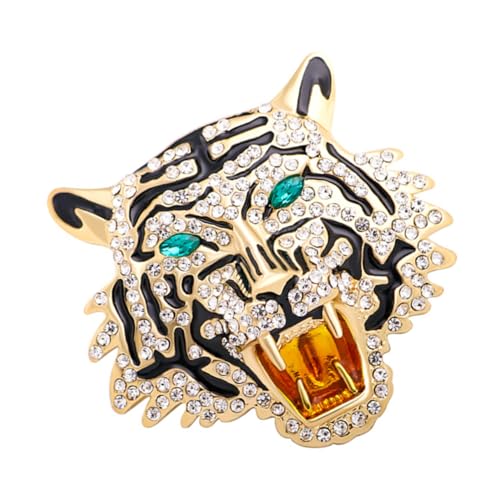 CTIRCHIU Tiger Brosche mit Strass Eleganter Anstecker für Kleidung Mäntel Taschen Hüte Multifunktionaler Dekorationspin und Anhänger für Stilvolle Outfits von CTIRCHIU