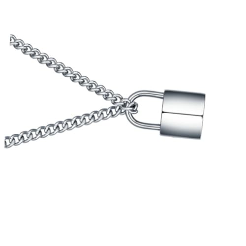 CTIRCHIU Titanstahl Halskette mit Schloss Anhänger für Herren und Damen Modisches Leichtes Accessoire mit Modernem Design Vielseitig für Alltag Party und Geeignet von CTIRCHIU