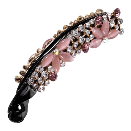 CTIRCHIU Bananenclips Mit Strasssteinen Fürs Haar Große Bananenspange Aus Legierung Und Opal Wiederverwendbarer Haarschmuck Für Frauen Passend Zu Verschiedenen Haarfarben Für Dickes Haar von CTIRCHIU
