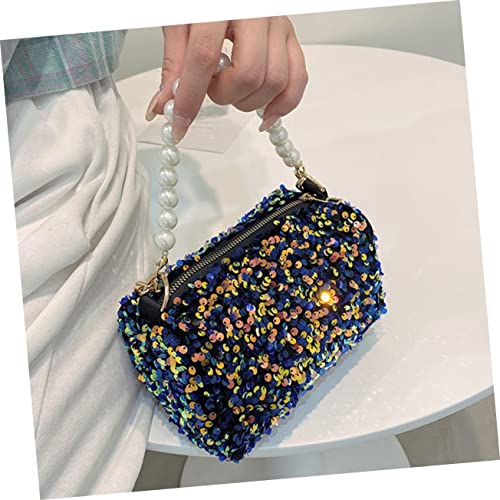CTIRCHIU Umhängetasche Damen mit Pailletten und Perlenkette Crossbody Bag für Freizeit und Party Praktische Schultertasche Schwarz Langlebiges Accessoire für Alltag und Shopping von CTIRCHIU