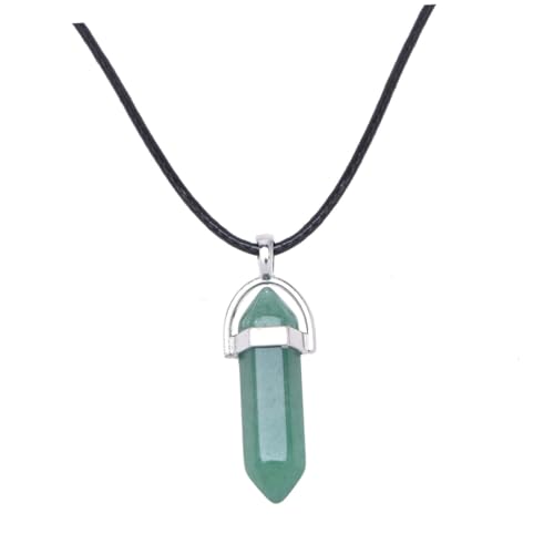 CTIRCHIU Unisex Halskette mit Sechseckigem Natursteinanhänger aus Dongling Jade Modischer Schmuck für Männer und Frauen Inklusive Wachsummanteltem Seil Elegantes Accessoire für Alltag und von CTIRCHIU