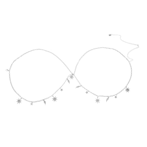 CTIRCHIU Verstellbarer Damen Taillenkette Metallgürtel mit Sonnenblume und Mond Motiv Boho Hüftkette für Kleider Jeans Party Silberfarben Leichte Flexible Größe von CTIRCHIU