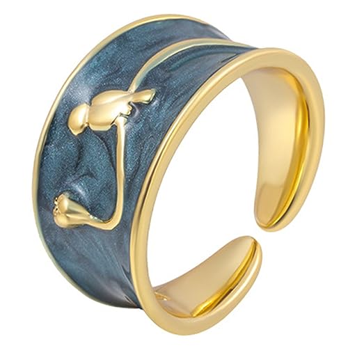 CTIRCHIU Verstellbarer Damenring Metall Süßer Fingerring Offener Ring für Mädchen Statement Ring für Frauen Eleganter Ringschmuck CTIRCHIU Verstellbarer Damenring Metall Süßer Fingerring Offener Ring für Mädchen Statement Ring für Frauen Eleganter Ringschmuck von CTIRCHIU