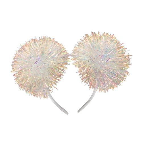 CTIRCHIU Weihnachtliches Stirnband mit Lametta und Kleinen Pompoms Kinderfreundlicher Party Performance kopfschmuck Langlebiges Funkelndes Haarschmuck accessoire für Festliche Anlässe von CTIRCHIU