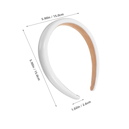 CTIRCHIU Weißes Breites Glattes Pu leder haarband für Damen Rutschfestes Leichtes Stirnband Modisches Accessoire für Alltag Party Cosplay und Festliche Anlässe von CTIRCHIU