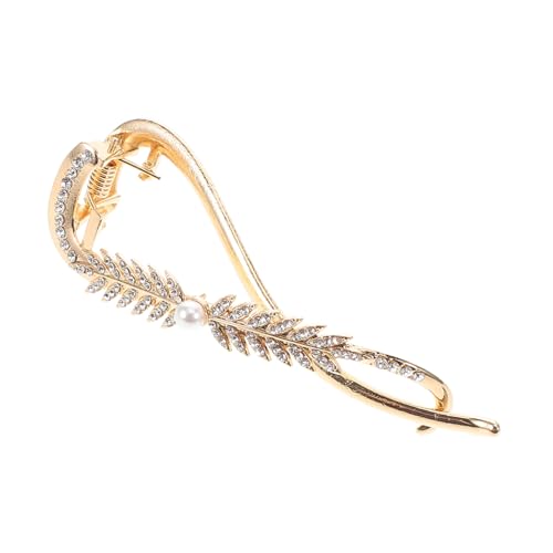 CTIRCHIU Weizendesign Klammerclip aus Künstlichen Perlen für Damen Funkelnde Strass Haarspange Vielseitiges Accessoire für Verschiedene Anlässe von CTIRCHIU