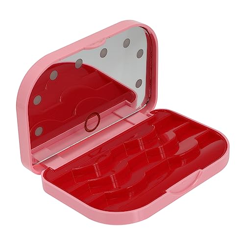 CTIRCHIU Wimpern Organizer Mit Spiegel Und Licht Tragbare Aufbewahrungsbox Für Falsche Wimpern Kosmetik Organizer Lösung Für Reisen Und Tägliche Nutzung Pinke Farbe von CTIRCHIU