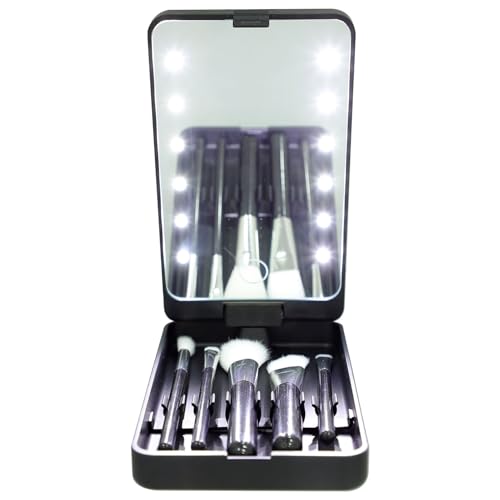 CTIRCHIU Wimpernspiegelbox Tragbares Wimpern Aufbewahrungsetui mit LED Licht Kompaktes Wimpern Reiseorganizer für Reisen Wimpernhalter aus Kunststoff Kosmetik Organizer für Handtasche von CTIRCHIU