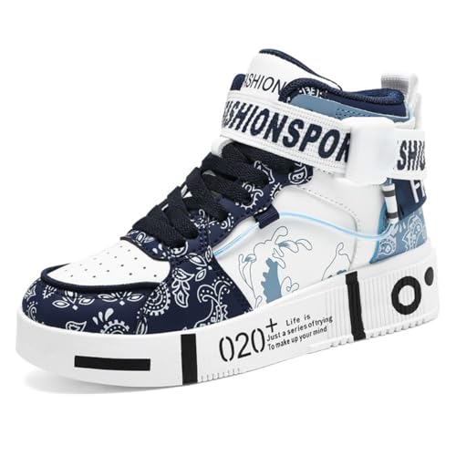 Y2K Bold Graphic Leichte Sneaker für Damen, modische Street-Style-Wanderschuhe für den täglichen Gebrauch, mit einzigartigem Graffiti-Kunst-Design und weicher Sohle, Blau, 38.5 EU von CTKVbmeoi