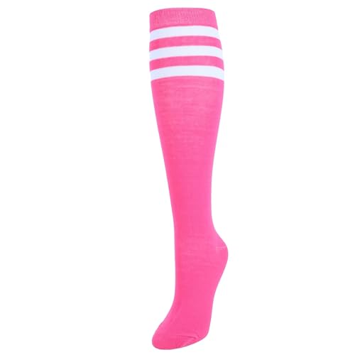 CTM® Damen Julietta Fashion Kniestrümpfe gestreift (1 Paar), Hot Pink, EinheitsgröÃŸe von CTM