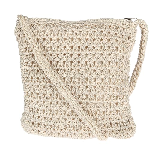 CTM Damen Crochet Crossbody Handtasche, Elfenbein, 11-11.5 M US Kids von CTM