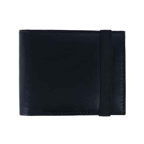 CTM Herren Bifold Geldbörse mit elastischem Keeper Strap, Schwarz , Einheitsgröße von CTM