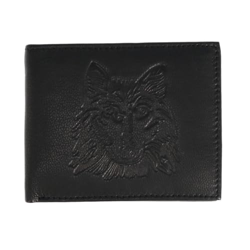 CTM Herren RFID Wolf geprägte Bifold Geldbörse, Schwarz , Einheitsgröße von CTM
