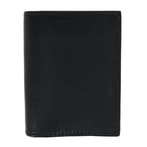 Herren Lammfell Bifold Wallet mit Mittelklappe, Schwarz , Einheitsgröße von CTM