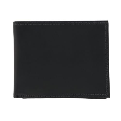 Herren Pull Up Leder Bifold Wallet mit Münzfach, Schwarz , Einheitsgröße von CTM