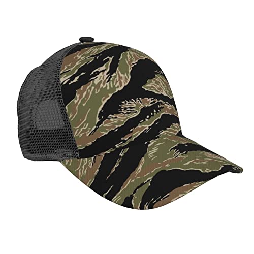 CTOITLKF Verstellbare Trucker Cap, Tiger Stripe Camo Baseball Cap, Outdoor Sport Sommer Mesh Hüte für Männer Frauen, siehe abbildung, One size von CTOITLKF